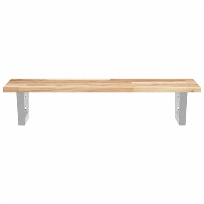 Waschbeckenregal Wandmontage Stahl und Akazienholz