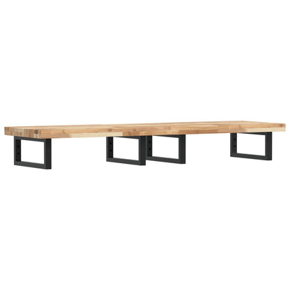 Waschbeckenregal Wandmontage Stahl und Akazienholz