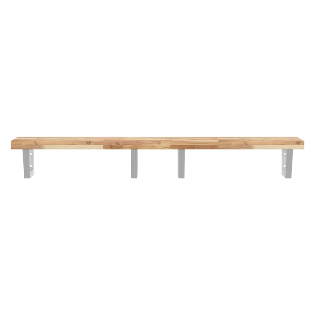 Waschbeckenregal Wandmontage Stahl und Akazienholz