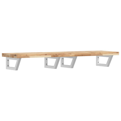 Waschbeckenregal Wandmontage Stahl und Akazienholz