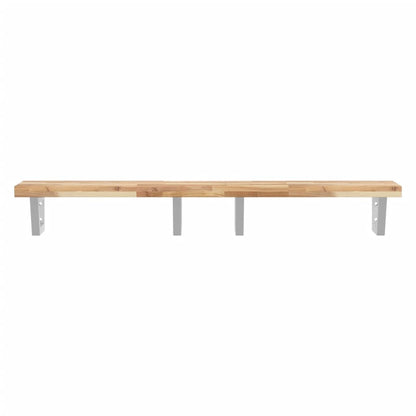 Waschbeckenregal Wandmontage Stahl und Akazienholz