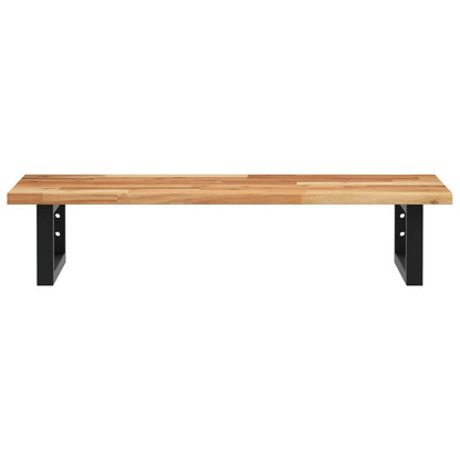 Waschbeckenregal Wandmontage Stahl und Akazienholz