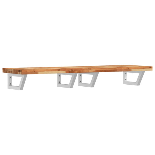Waschbeckenregal Wandmontage Stahl und Akazienholz