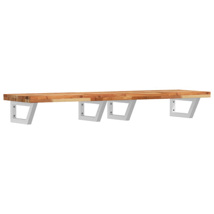 Waschbeckenregal Wandmontage Stahl und Akazienholz