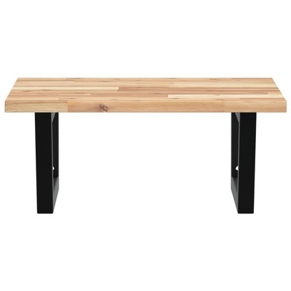 Waschbeckenregal Wandmontage Stahl und Akazienholz