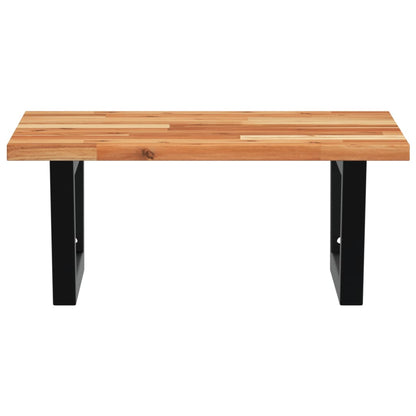 Waschbeckenregal Wandmontage Stahl und Akazienholz