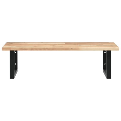 Waschbeckenregal Wandmontage Stahl und Akazienholz