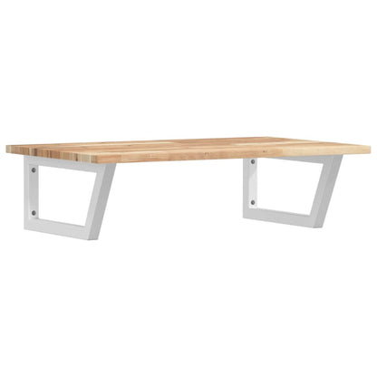 Waschbeckenregal Wandmontage Stahl und Akazienholz