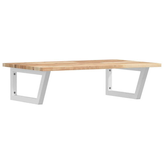 Waschbeckenregal Wandmontage Stahl und Akazienholz