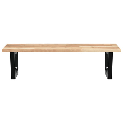 Waschbeckenregal Wandmontage Stahl und Akazienholz