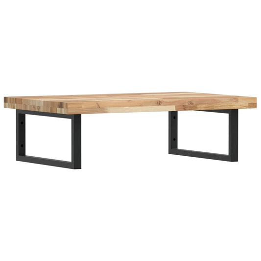 Waschbeckenregal Wandmontage Stahl und Akazienholz