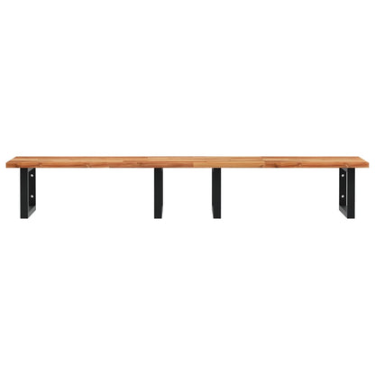 Waschbeckenregal Wandmontage Stahl und Akazienholz