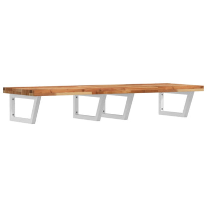 Waschbeckenregal Wandmontage Stahl und Akazienholz