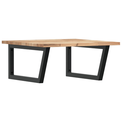 Waschbeckenregal Wandmontage Stahl und Akazienholz