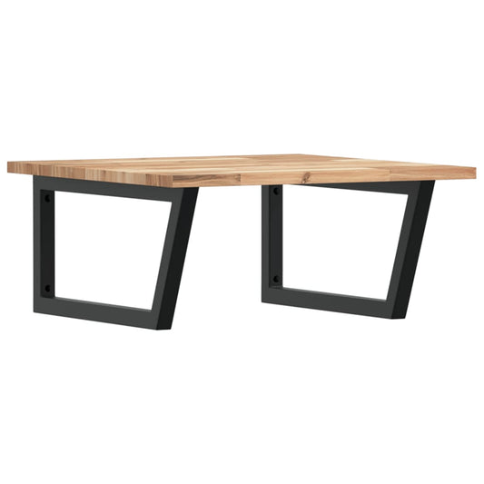 Waschbeckenregal Wandmontage Stahl und Akazienholz