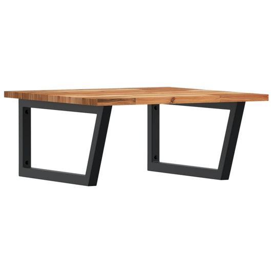 Waschbeckenregal Wandmontage Stahl und Akazienholz