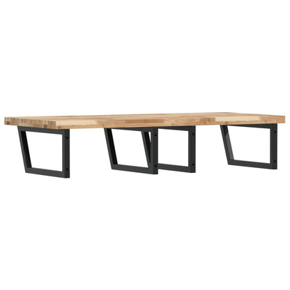 Waschbeckenregal Wandmontage Stahl und Akazienholz