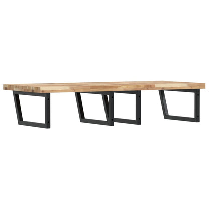 Waschbeckenregal Wandmontage Stahl und Akazienholz