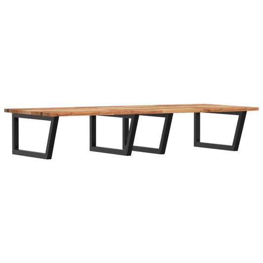 Waschbeckenregal Wandmontage Stahl und Akazienholz
