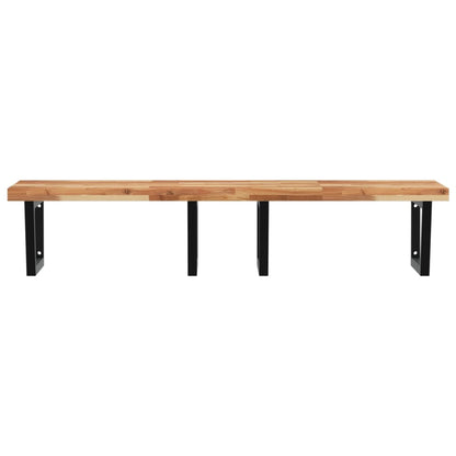 Waschbeckenregal Wandmontage Stahl und Akazienholz