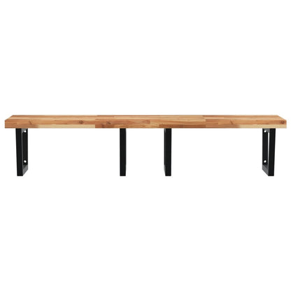 Waschbeckenregal Wandmontage Stahl und Akazienholz