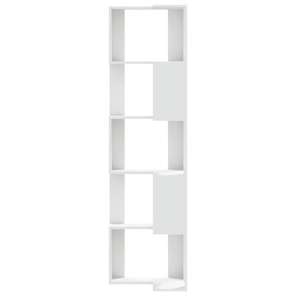 Eck-Bücherregal 5 Böden Weiß 50x50x179 cm Holzwerkstoff