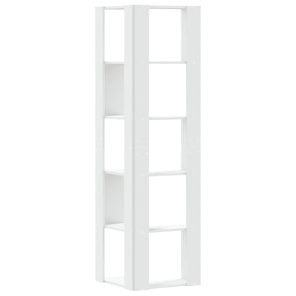 Eck-Bücherregal 5 Böden Weiß 50x50x179 cm Holzwerkstoff