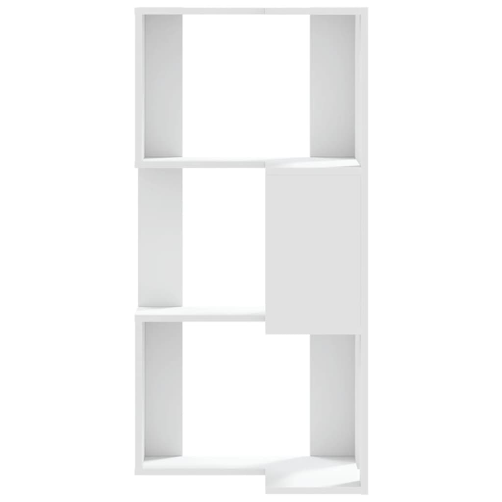Eck-Bücherregal 3 Böden Weiß 50x50x102 cm Holzwerkstoff