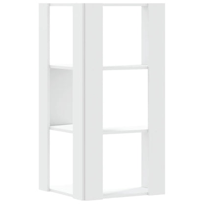 Eck-Bücherregal 3 Böden Weiß 50x50x102 cm Holzwerkstoff