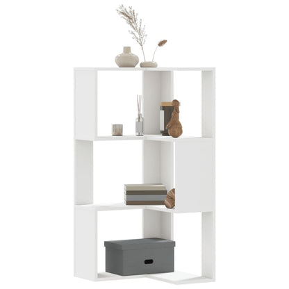 Eck-Bücherregal 3 Böden Weiß 50x50x102 cm Holzwerkstoff