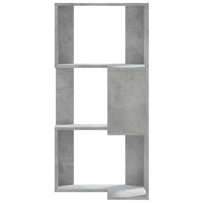 Eck-Bücherregal 3 Böden Betongrau 50x50x102 cm Holzwerkstoff
