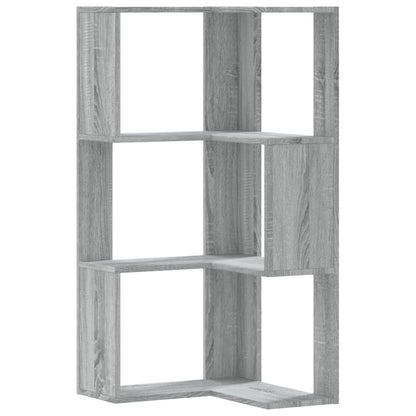 Eck-Bücherregal 3 Böden Grau Sonoma 50x50x102 cm Holzwerkstoff