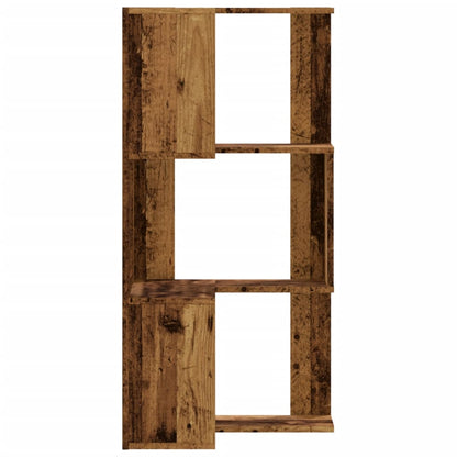 Eck-Bücherregal 3 Böden Altholz-Optik 50x50x102cm Holzwerkstoff