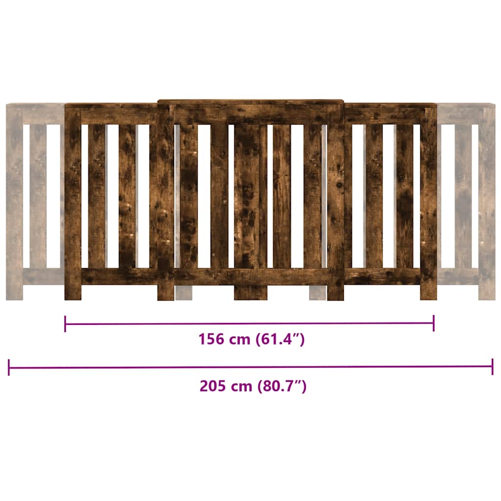 Heizkörperverkleidung Räuchereiche 205x21,5x83,5 cm