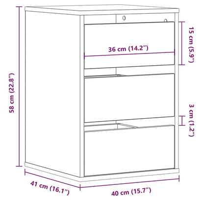 Kommode Artisan-Eiche 40x41x58 cm Holzwerkstoff