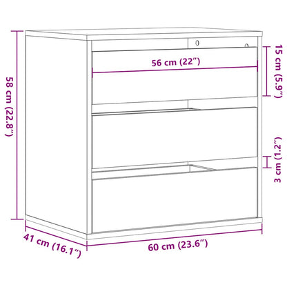 Kommode Schwarz 60x41x58 cm Holzwerkstoff