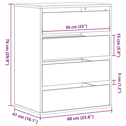 Kommode Schwarz 60x41x76 cm Holzwerkstoff