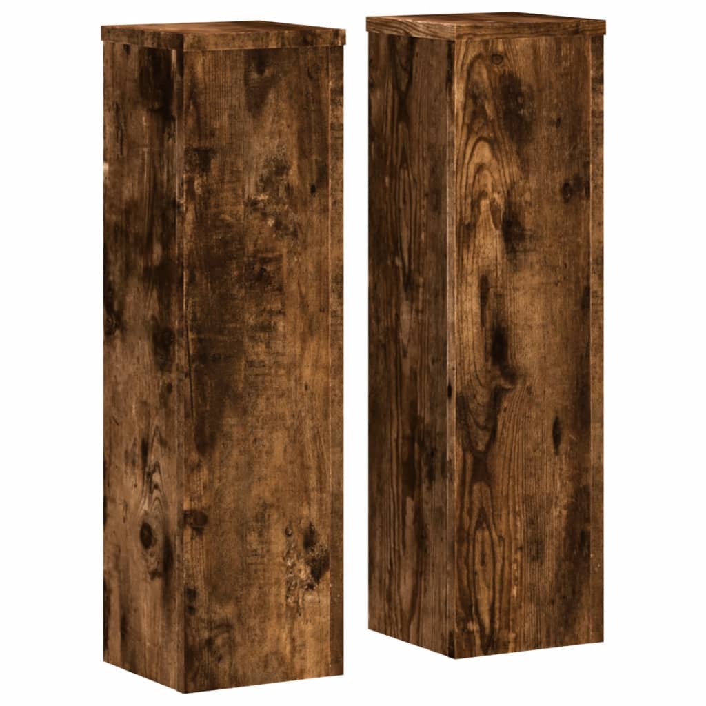 Pflanzenständer 2 Stk. Räuchereiche 17x17x60 cm Holzwerkstoff