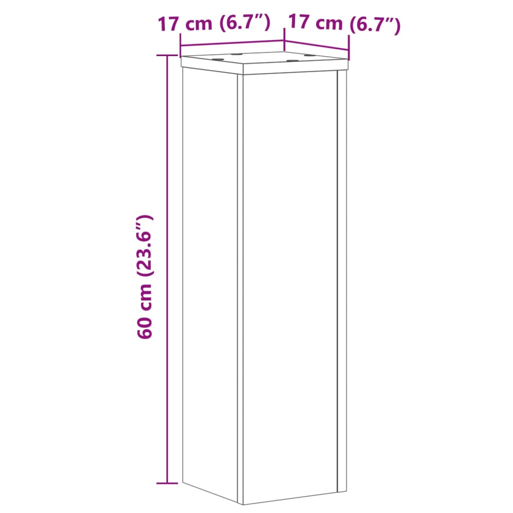 Pflanzenständer 2 Stk. Altholz-Optik 17x17x60 cm Holzwerkstoff