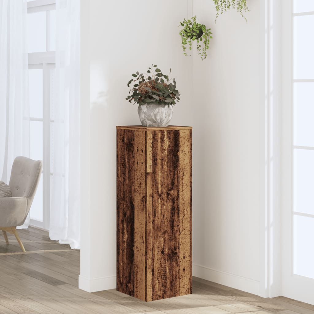 Pflanzenständer Altholz-Optik 33x33x100 cm Holzwerkstoff