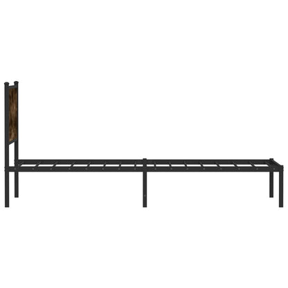 Metalseng uden madras røget eg 90x200 cm