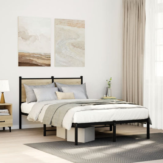 Metallbett ohne Matratze Sonoma-Eiche 120x190 cm