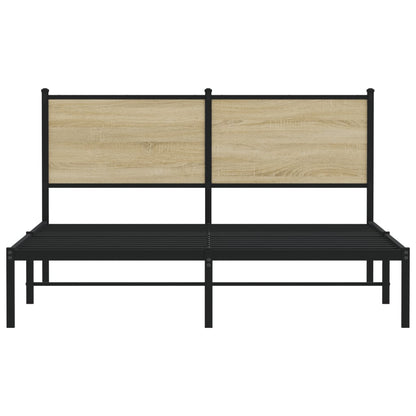 Metallbett ohne Matratze Sonoma-Eiche 140x190 cm