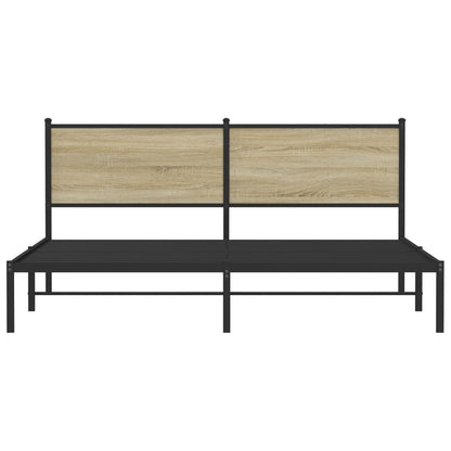 Metallbett ohne Matratze Sonoma-Eiche 183x213 cm