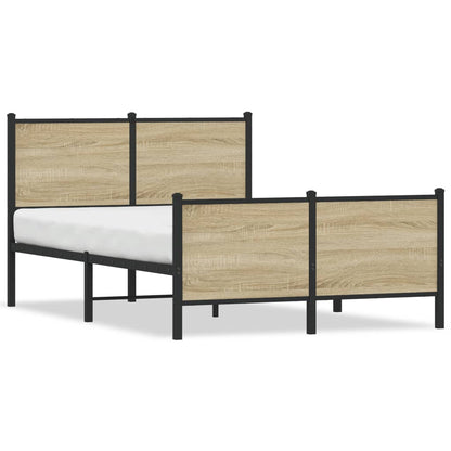 Metallbett ohne Matratze Sonoma-Eiche 120x190 cm