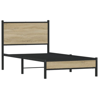 Metallbett ohne Matratze Sonoma-Eiche 90x200 cm