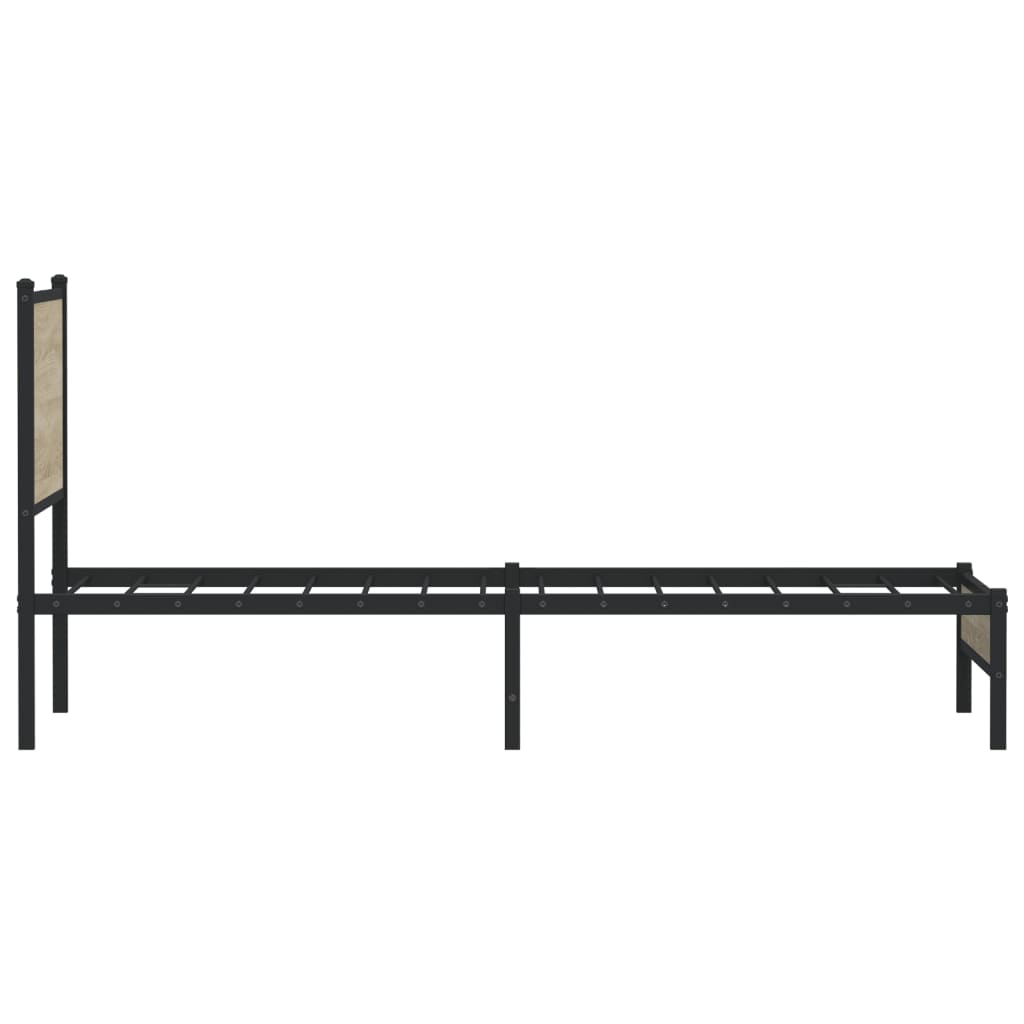 Metallbett ohne Matratze Sonoma-Eiche 90x200 cm