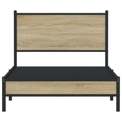 Metallbett ohne Matratze Sonoma-Eiche 100x200 cm