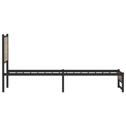 Metallbett ohne Matratze Sonoma-Eiche 75x190 cm