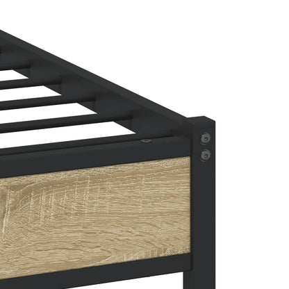 Metallbett ohne Matratze Sonoma-Eiche 75x190 cm